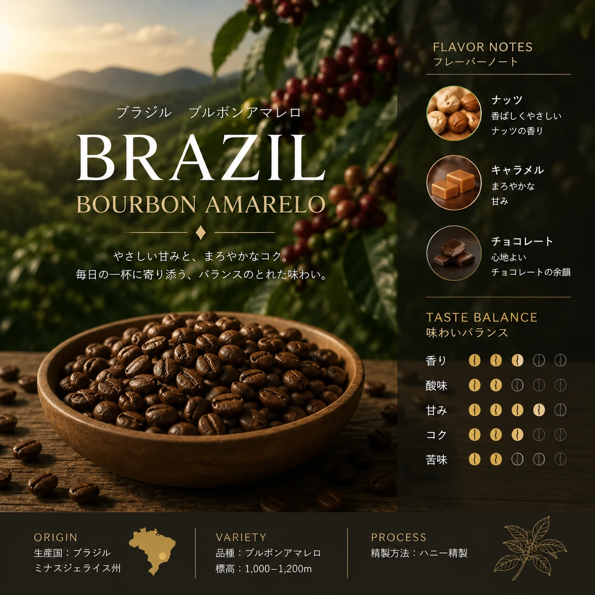 BRAZIL Bourbon Amarello — Lav fabec roasters specialty coffee beans (200g, mail order)