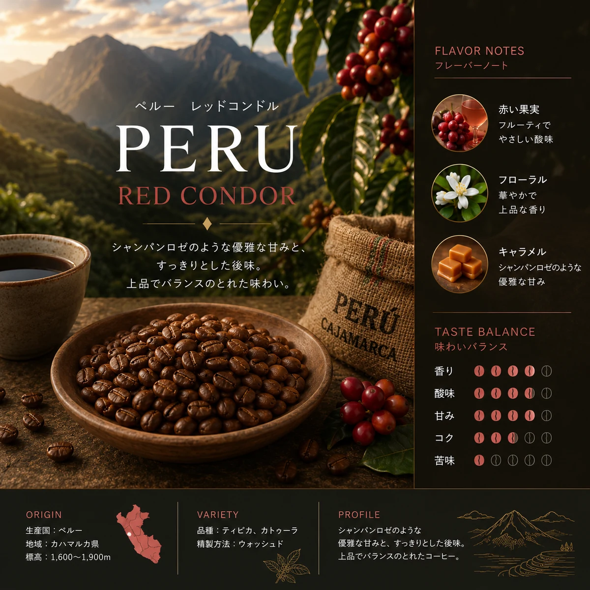 PERU Red Condor — Lav fabec roasters specialty coffee beans (200g, mail order)