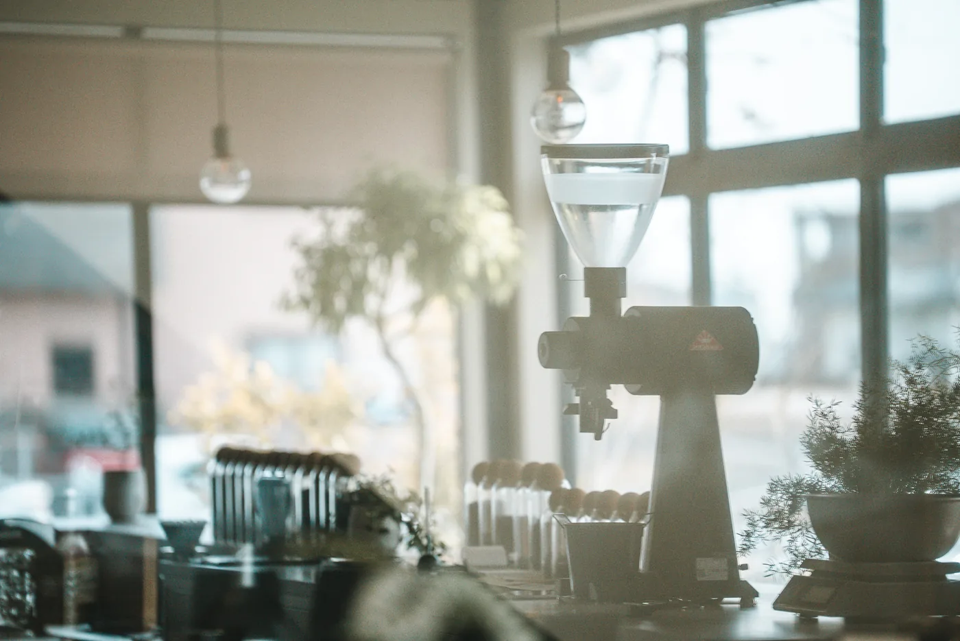 Interior of Lav fabec roasters café in Hattanda, Higashi Ward, Kumamoto (specialty coffee roastery)